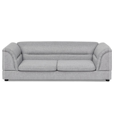 Linen Fabric Pet Sofa with Curved Armrest