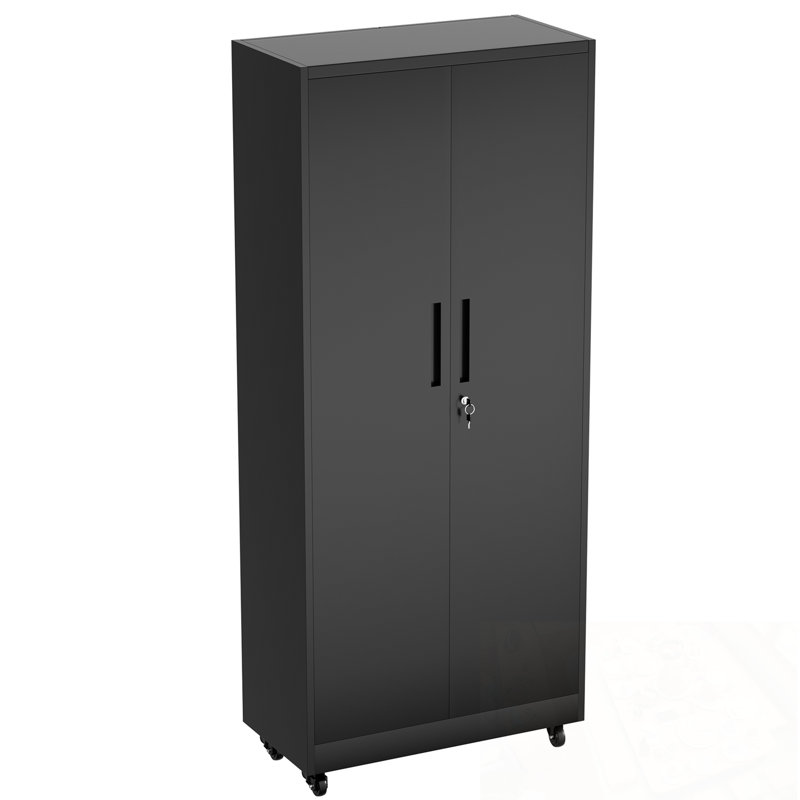 Armoire de rangement en métal avec 4 tablettes réglables