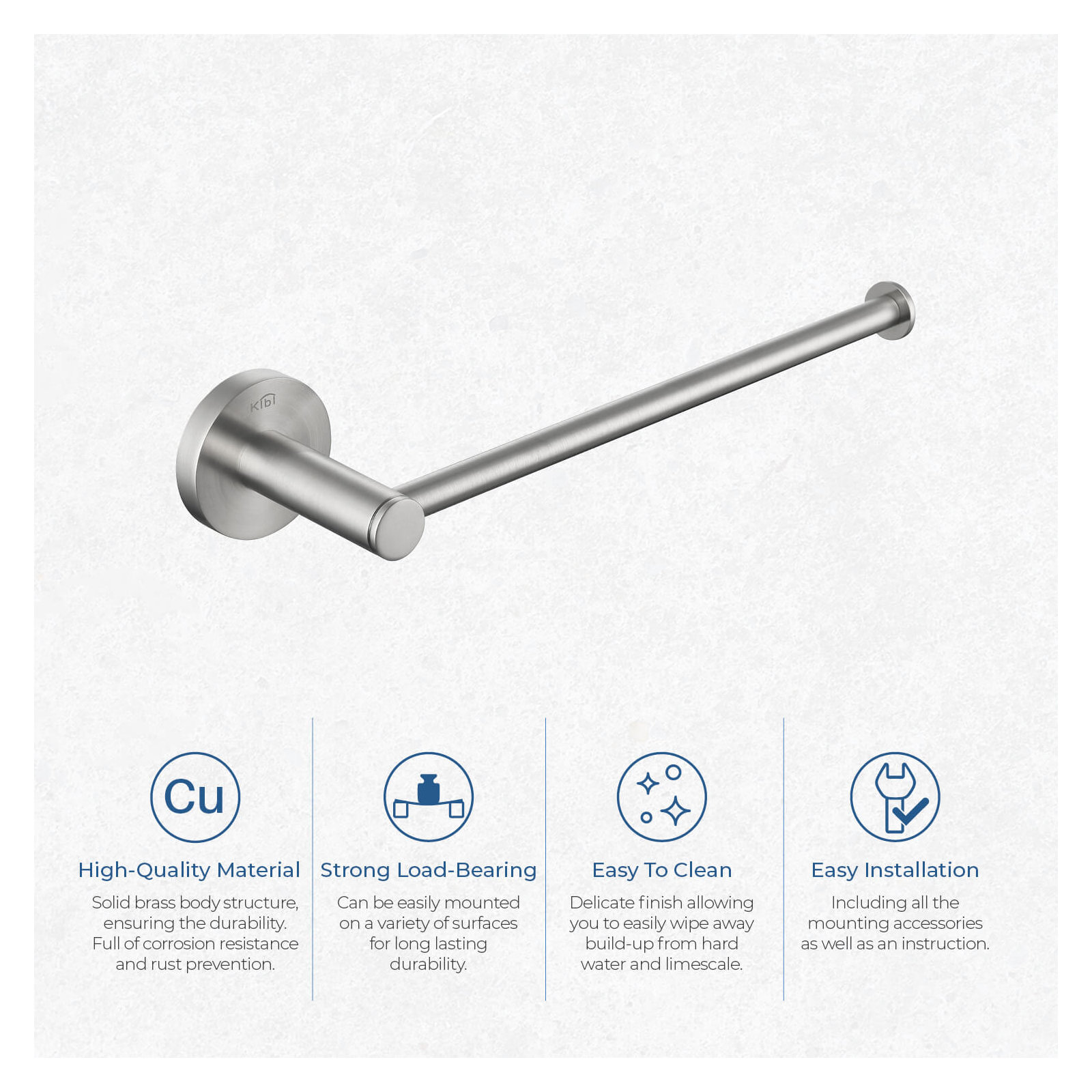 Circular 10'' Towel Bar, Brush Nickel