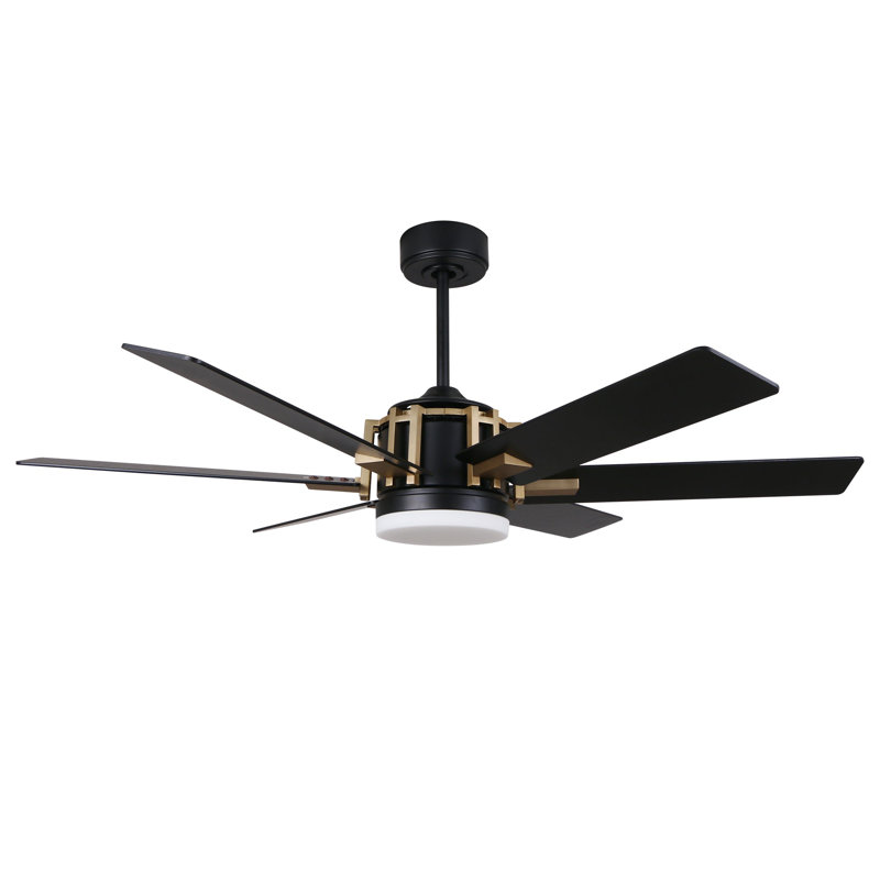 Ventilateur de plafond 52 po avec télécommande Jaxx, ensemble d'éclairage inclus, Noir, 245 tr / min