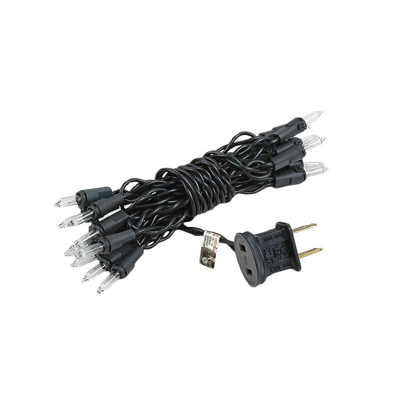 Pitman Outdoor 20 - Bulb 8.5'' Plug-in Mini String Light, Black, Clear