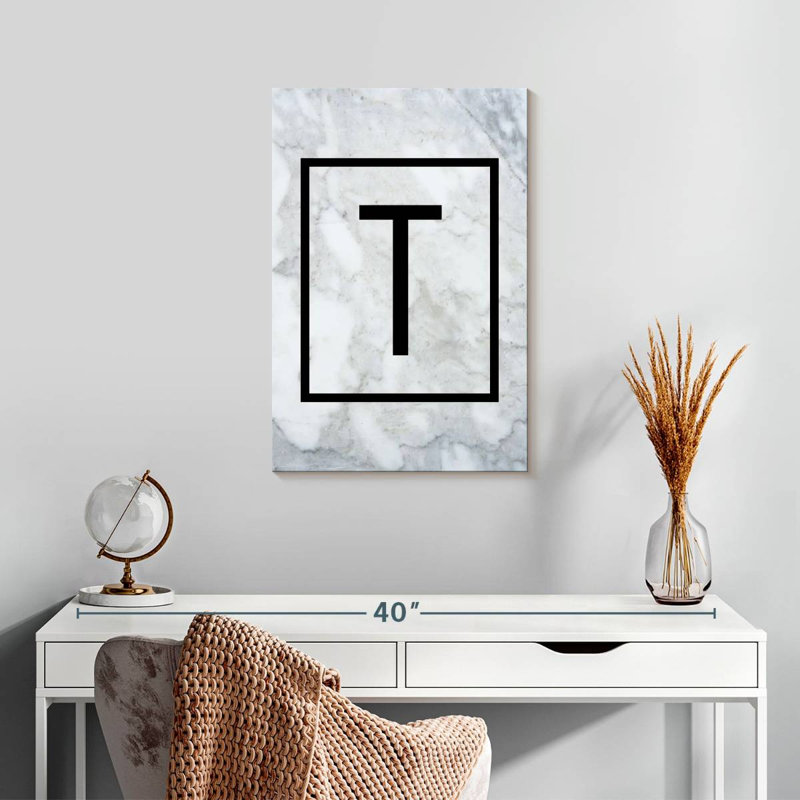 Marble T Monogram, 24" H x 16" W