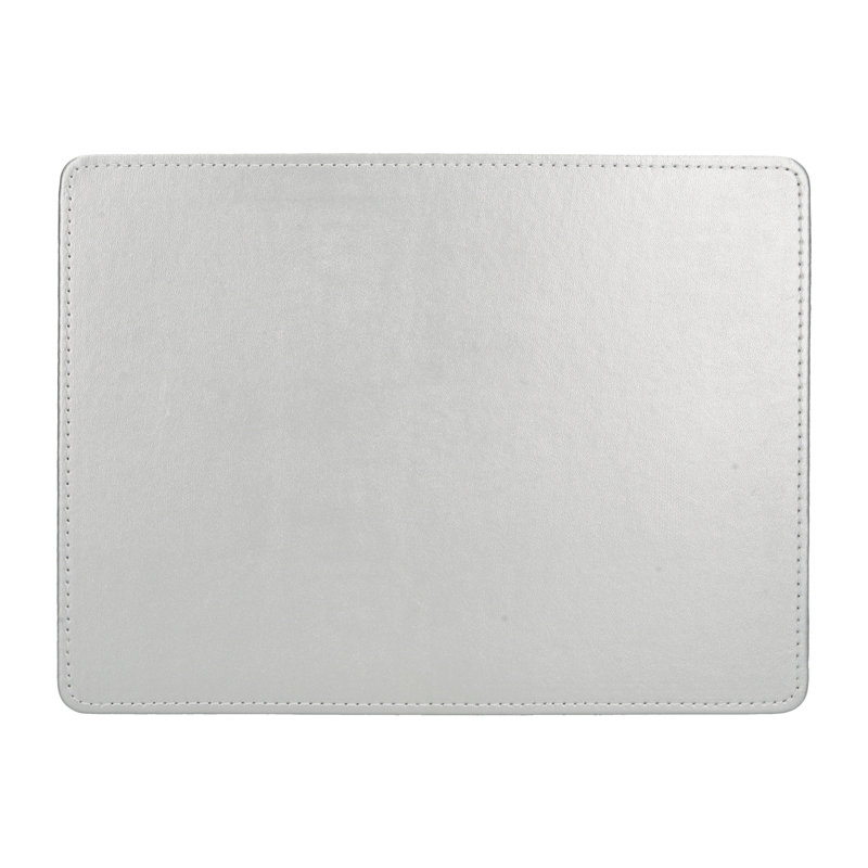 Naturals Faux Leather Solid Colour Rectangle Placemat, Silver