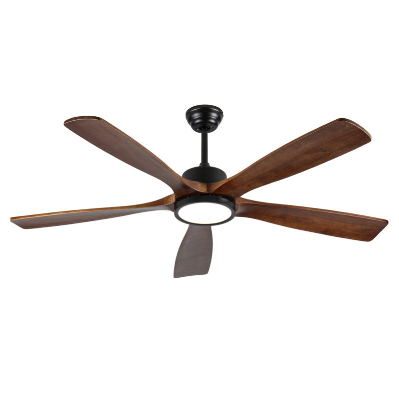 60-Inch Solid Wood Ceiling Fan with Light