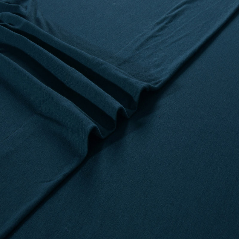 Jersey Knit Queen Size Sheets 4pc|100% T-Shirt Cotton Breathable Jersey Sheets Set| All Season , Navy, Queen, Navy