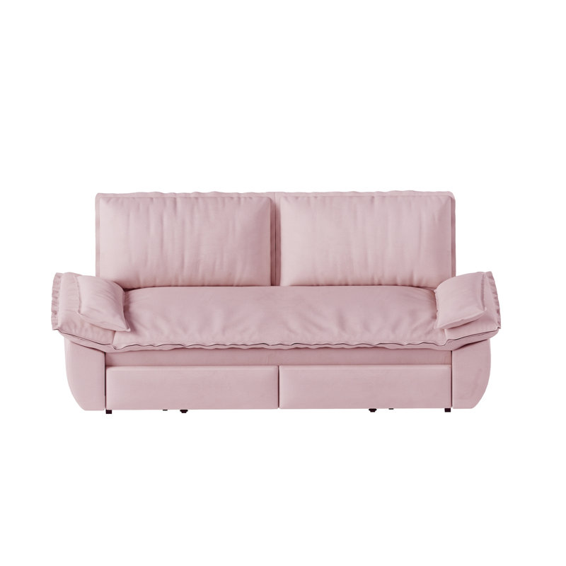 Canapé-lit convertible 3-en-1 rose 73,2 po