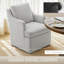 Chaise rembourrée en chenille avec dossier incurvé et accoudoirs-69381025