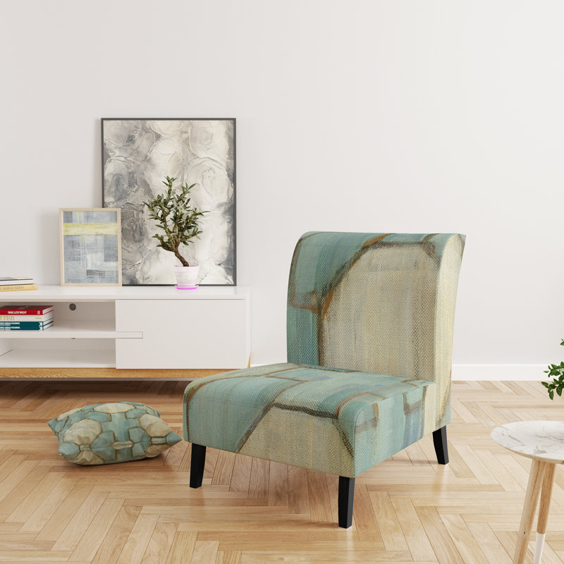 Geometric Title Element - Modern Upholstered Slipper Chair