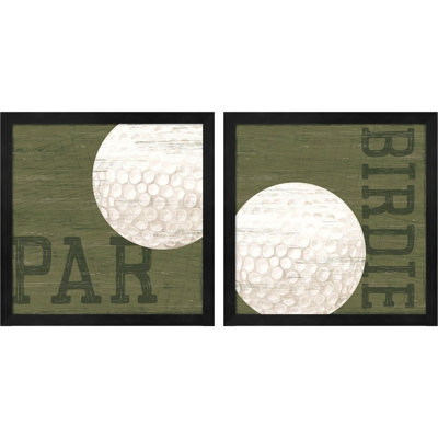 «Golf Days B» par Tara Reed - ensemble de 2 peintures encadrées