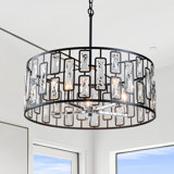 Bolton Crystal in Black Dimmable & Adjustable Height Pendant Light