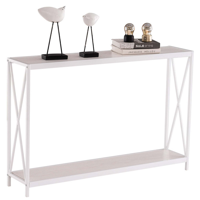Table d'appoint Cross, Beige / Blanc