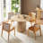 Round Dining Table Modern Wood Kitchen Table 47.24" Circular Tabletop For Leisure Coffee Table OAK.-604090785-604090787