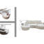 Ensemble de canapé modulaire courbé 2 pièces avec coussins, mobilier de salon ergonomique minimaliste, sièges modernes, sans assemblage, canapé et méridienne-934987178