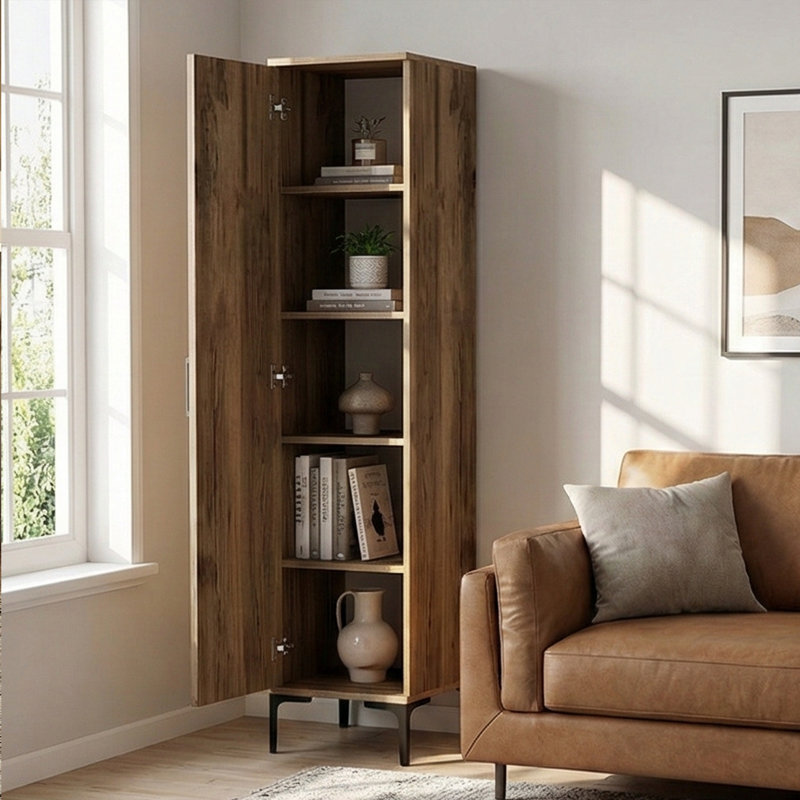 6,6 pi Grande armoire de salle de bain à motif, Noyer