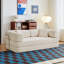 Canapé de style moderne pour l'intérieur, canapé de plancher, canapé compressé avec coussin convertible, stabilité accrue de la structure, lit de repos confortable pour le salon et la chambre à coucher-771383218