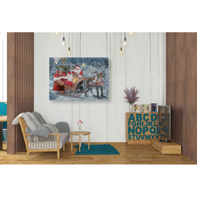 «Santa's Little Helper» par Bluebird Barn, art mural sur toile, H 26 po x l 34 po x P 1,25 po