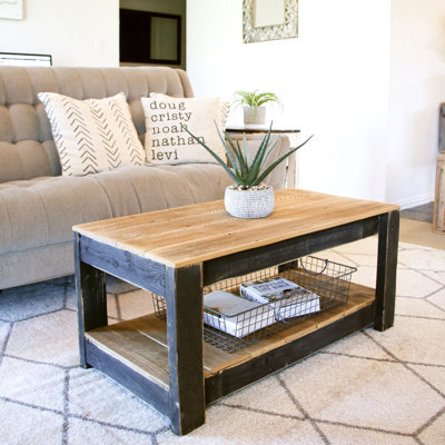 Sanderson Solid Wood 4 Legs Coffee Table with Storage