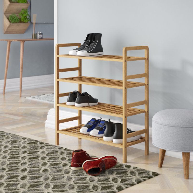 Amelie Solid Wood Shoe Rack, Walnut