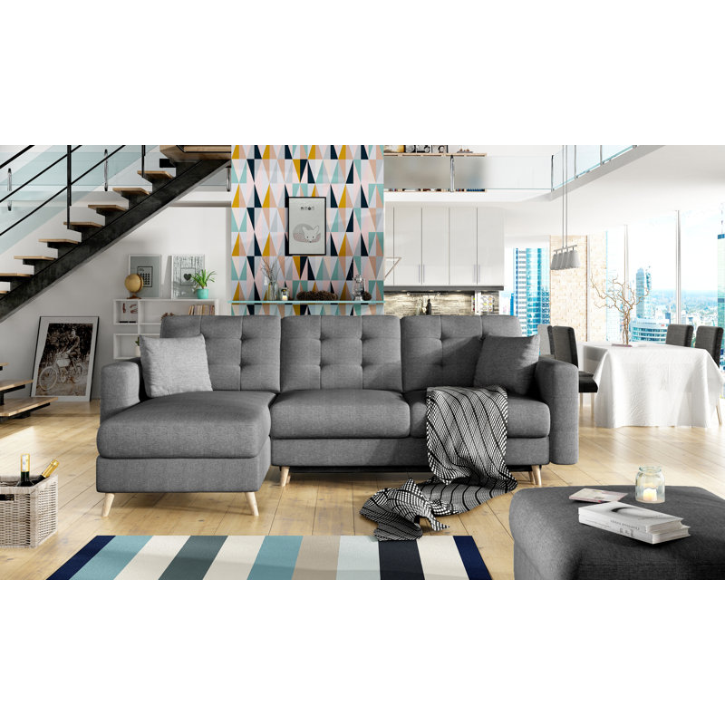 Darden 3 Seater Faux Leather Sofa Bed, Grey