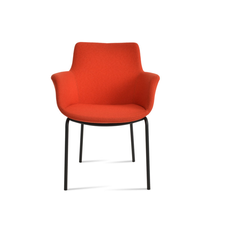 Chaise avec accoudoirs Bottega Harris, Noir, Orange