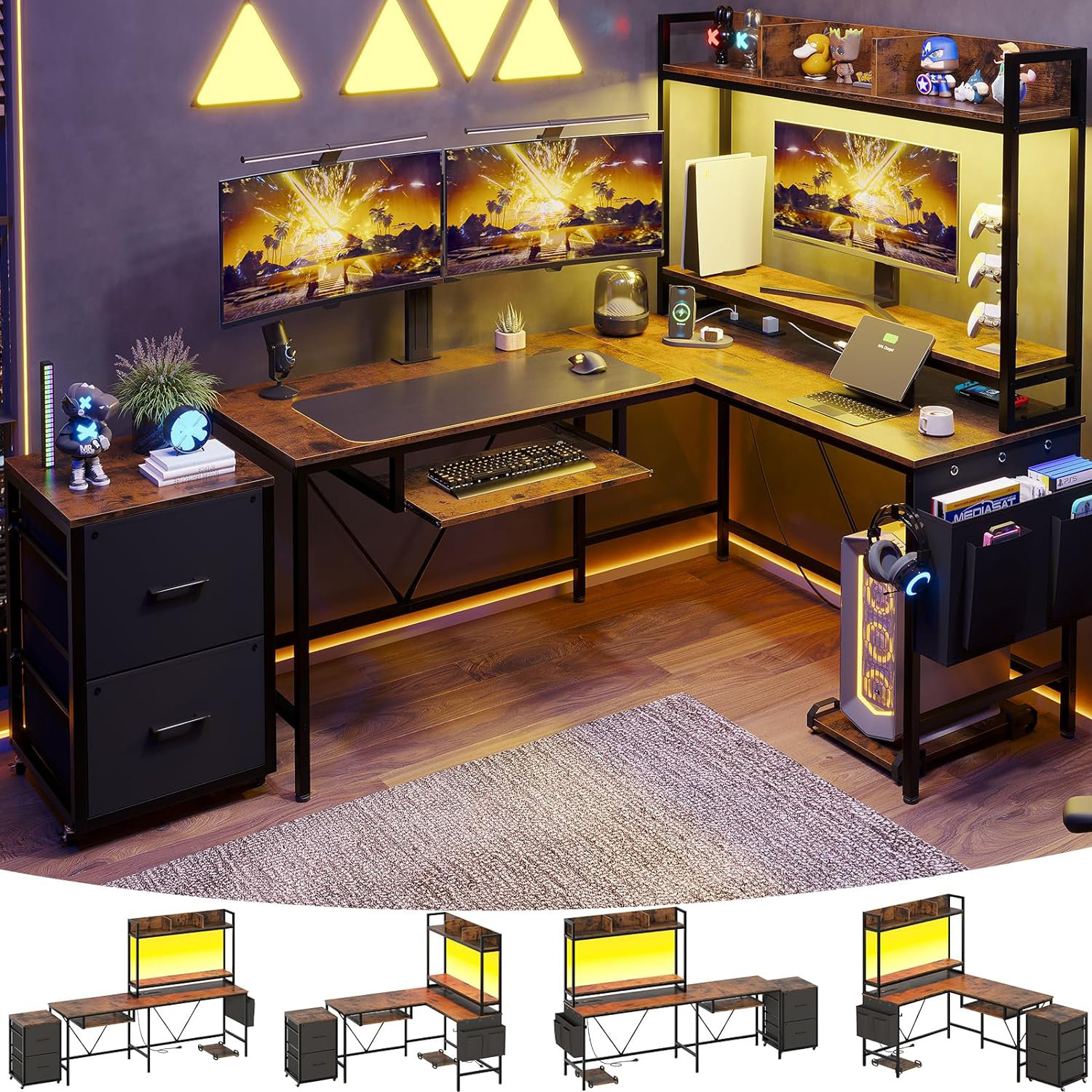 ManciasL-Shaped Computer Desk