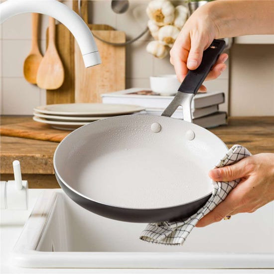 Coloured Aluminium Frypan 24cm - Matte Black, 24cm W