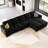 Shavera 6 - Piece 130.6'' Wide Upholstered Sectional Modular Sofa Velvet Large L Shaped Tufted Couch with Storage Ottomans-1814737015