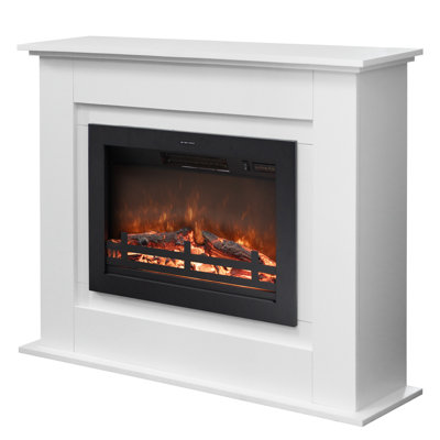 41" Mantel with Electric Fireplace,White