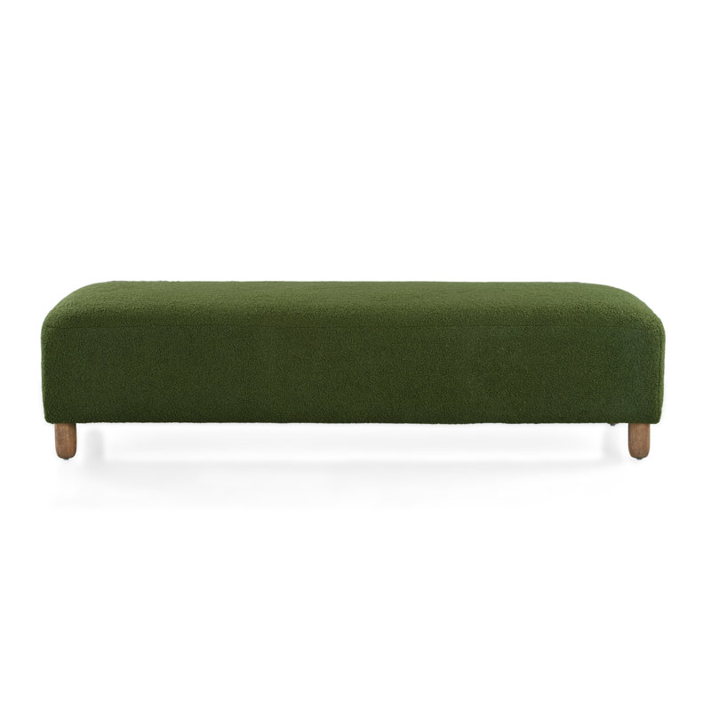 Teddy Upholstered Ottoman, Dark Green