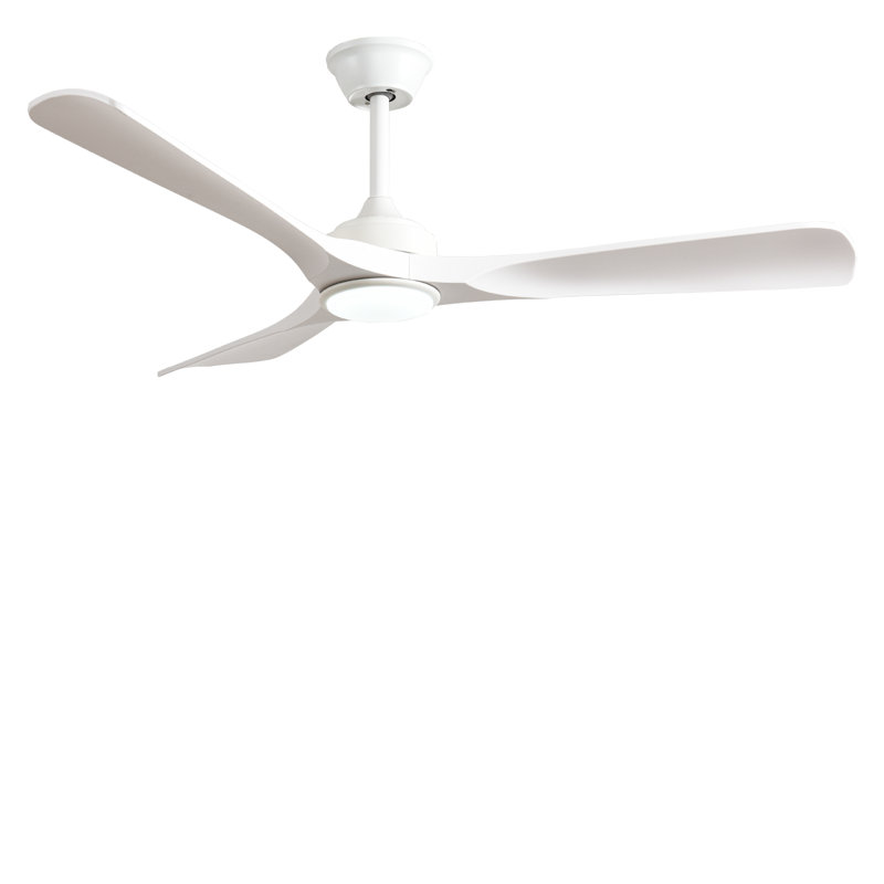 Ventilateur de plafond intérieur / extérieur pour patio avec télécommande, Blanc, Blanc, 52 po de largeur