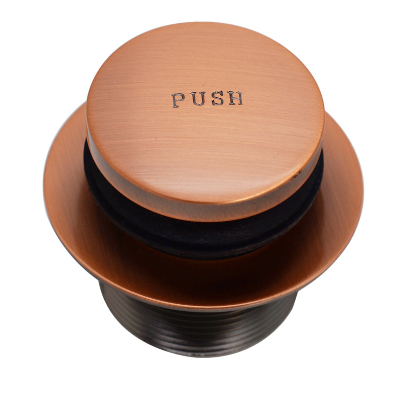 1-1/2" Coarse Thread Tip-Toe Bathtub Leg Drain with One-Hole Overflow, Antique Copper