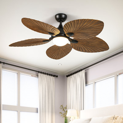 Bay Isle Home? 52" Tropical Ceiling Fan With Light & Remote, LED Tri-Colour Temperature