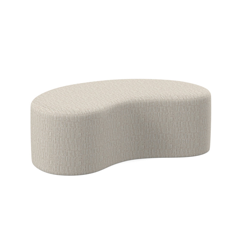 Balance Upholstered Ottoman, White Caps Fog Viscose