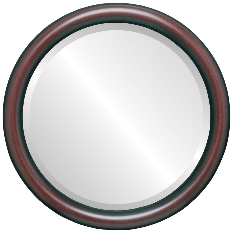 Rowles Round Mirror, 25" H x 25" W, Rosewood