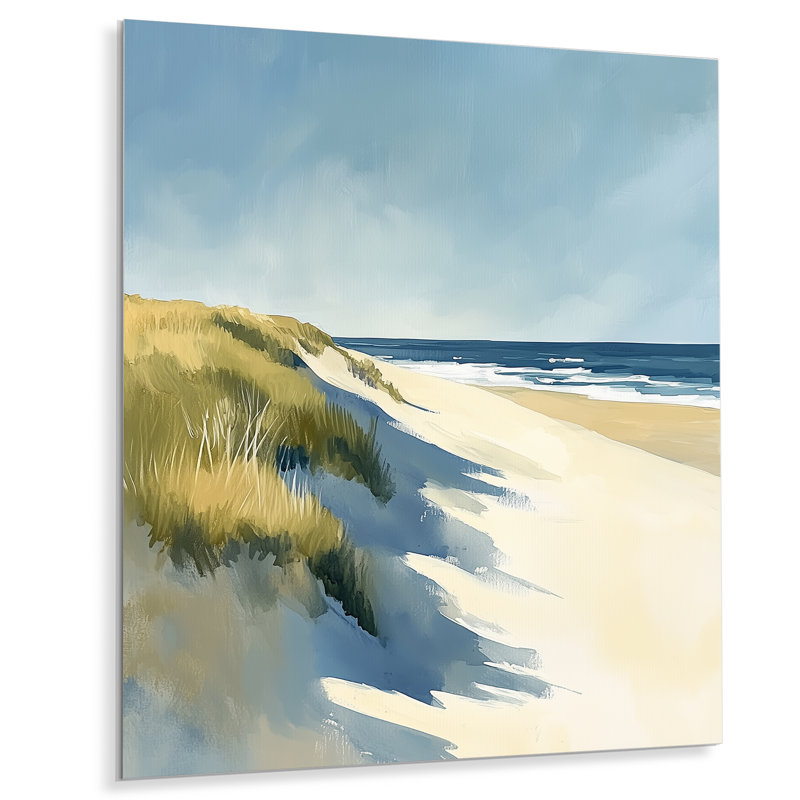 Geib II - Impression d'art mural en métal « Dunes de sable bleu », H 44 po x l 34 po