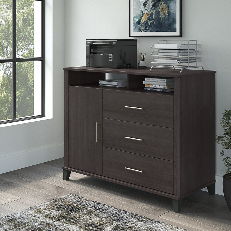 Kaionna 48'' Wide 3 - Drawer Credenza, Storm Gray