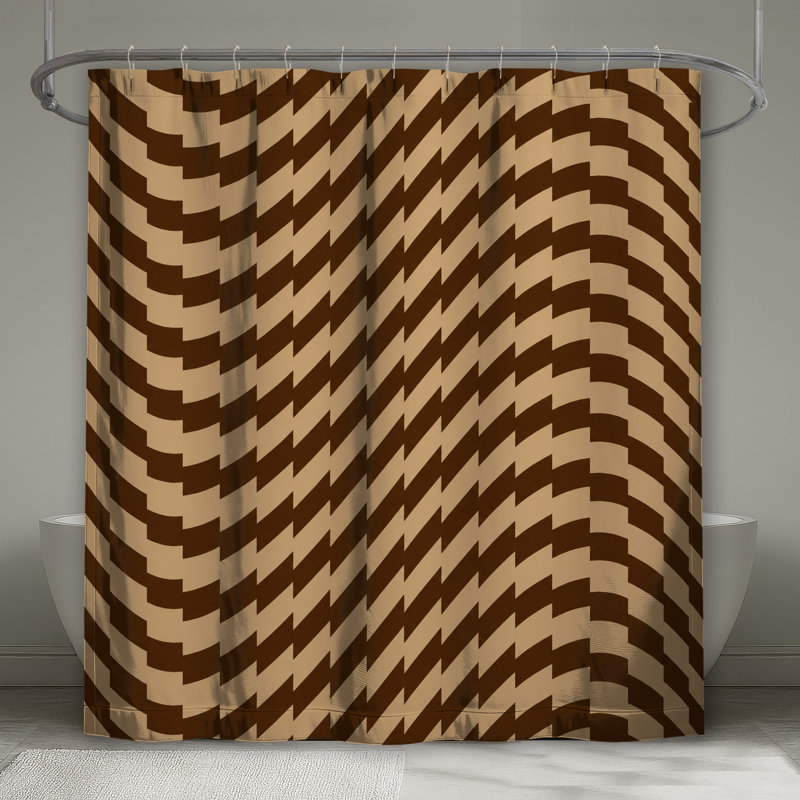 Rideaux de douche Wavy Brown Beige, L 70 po x H 72 po