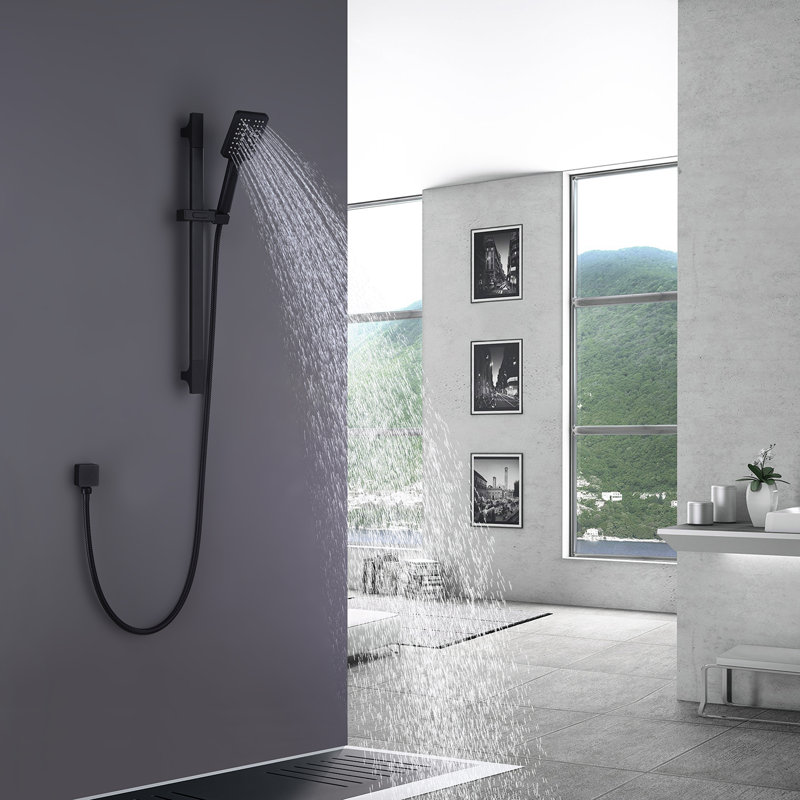 33.9” Solid Brass Multi Function Handheld Shower Head with Height Adjustable Slide Bar
