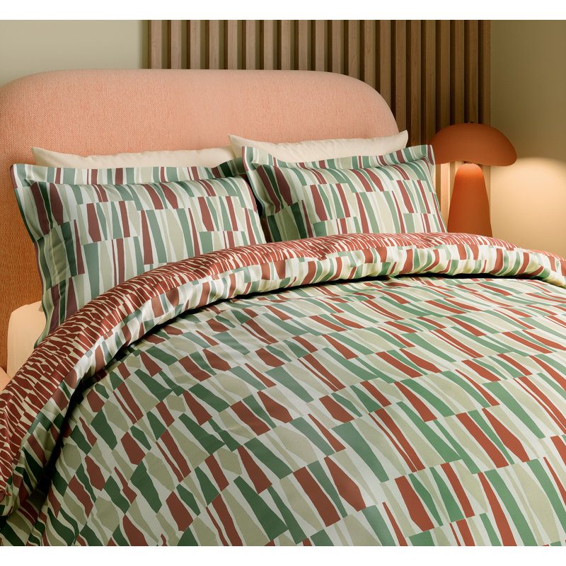 Saku Cotton Block Print [EU ONLY] Duvet Cover Set with Pillowcases Included, Double Duvet Cover + 2 Double Pillowcases