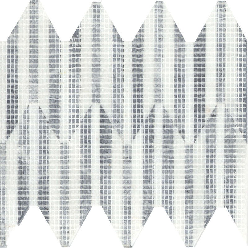 Bizou™ 10 x 12 in. Marble Decorative Accent Tile, White/Gray