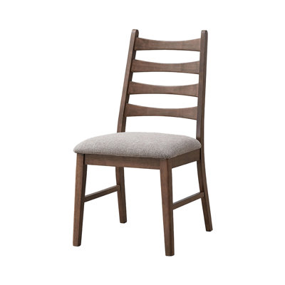 20.4" W Side Chair (Set-2), Linen & Walnut