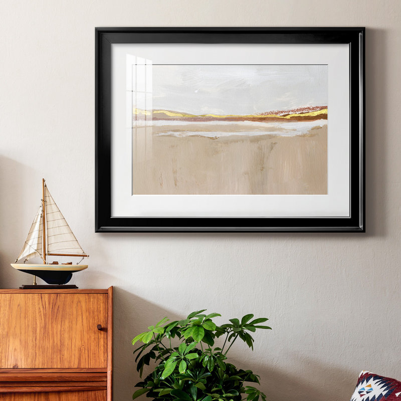 «Gilded Expanse I», reproduction encadrée de qualité supérieure - prête à être accrochée, Noir