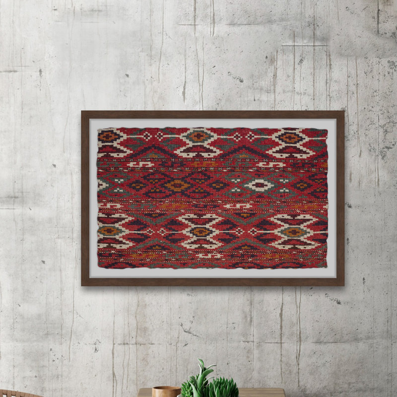 Red Tribal Pattern - Single Picture Frame Print, 61cm H x 91cm W x 3.81cm D