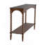 Console 47 x 14 x 30 po en bois brun rustique avec pieds en spirale tournés et tablette inférieure