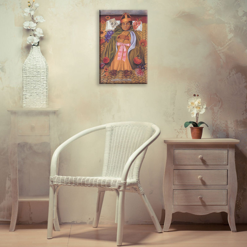 Toile tendue The Decnés Dimas Rosas at the Age of Three par Frida Kahlo, H 18 po x l 13 po