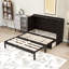 Grand lit escamotable en bois avec tiroir de rangement et ports USB-1636182618