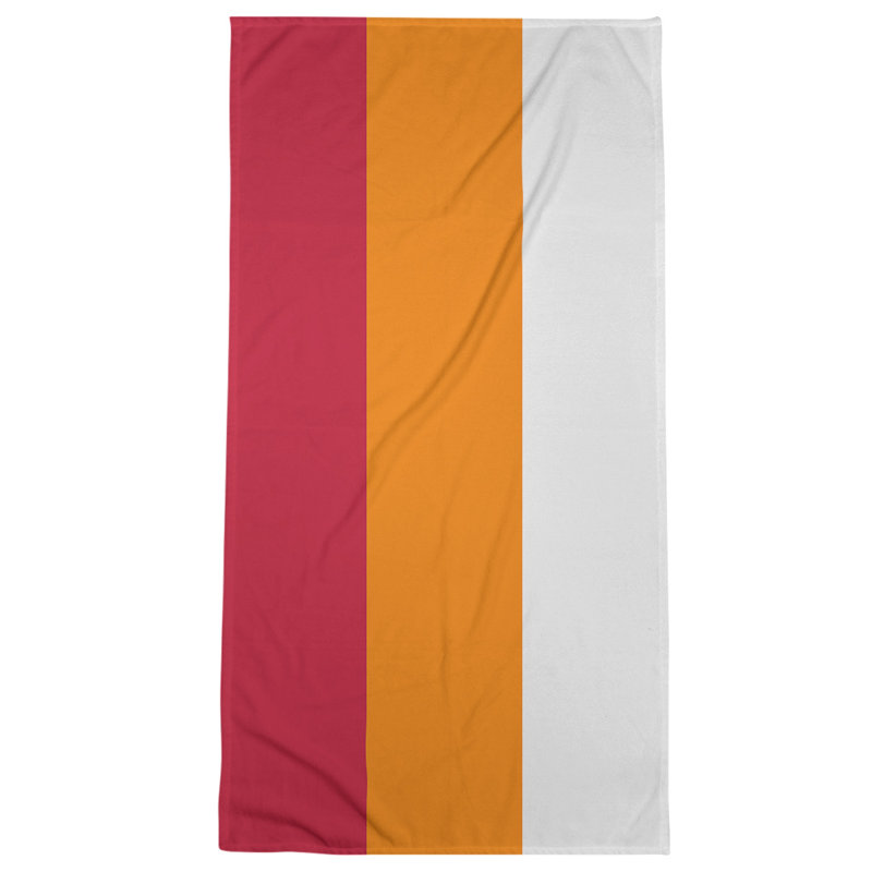 Microfiber Bath Towel, Tennessee Red Football Blood Red/Orange/Off White