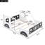  Lit plateforme double classique en forme de voiture avec roulettes et cadre ludique, blanc-632775415