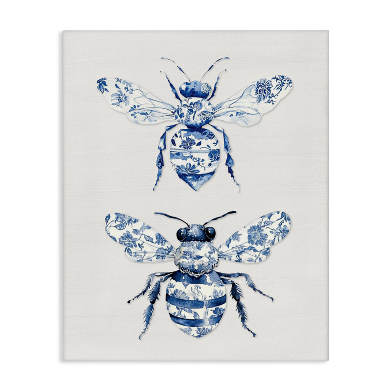 Toile à motif d'abeilles sur toile, design par lettré et doublé, H 48 po x l 36 po