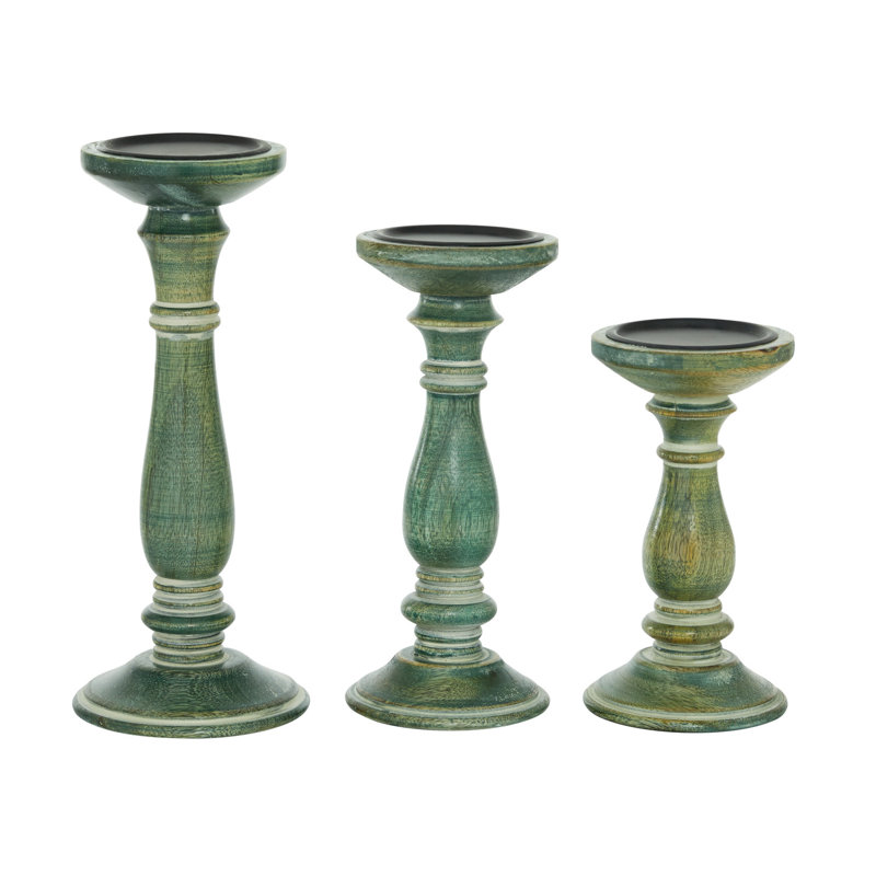 8.30'' H Solid Wood Tabletop Candlestick